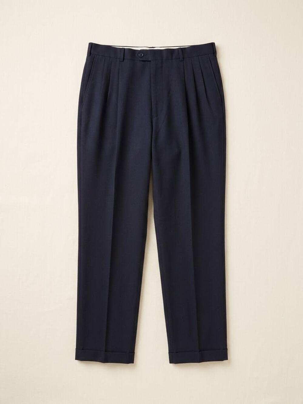 Paul Dione Mens Pleated Dress Pants 38 Pure Virgin Wool Cuffed